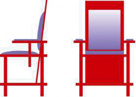 Chair inspired by Gerrit Rietveld