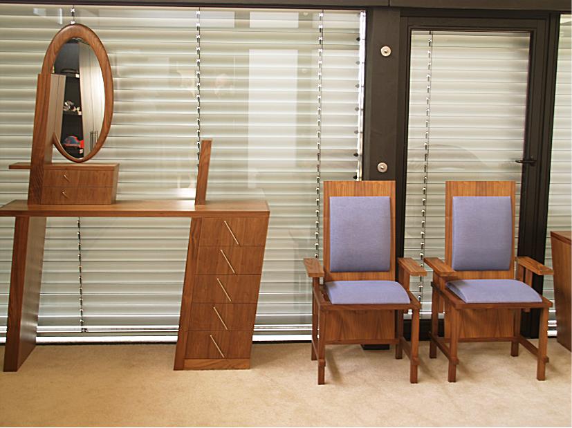 Walnut Dressing Tables and Chairs
