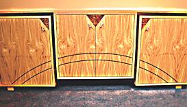 Office Cupboards in Oak with inlay of Black Walnut.