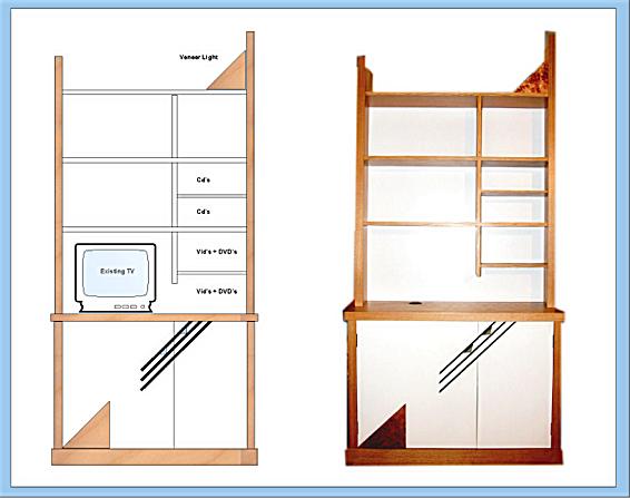 Twin door Oak and white freestanding dresser
